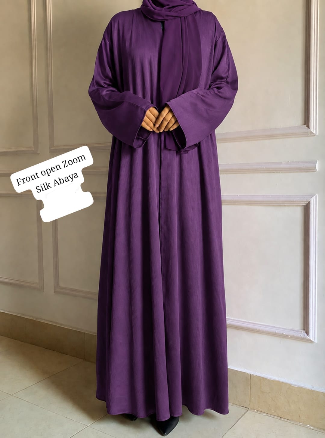 Front Open Abaya – Premium Zoom Silk Fabric | Elegant & Modest