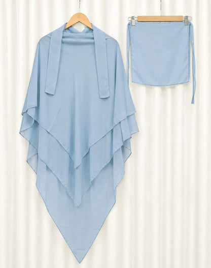 Short Khimar Hijab with Matching Niqab | Muslim Women’s Modest Wear