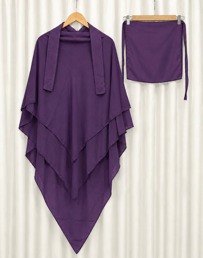 Short Khimar Hijab with Matching Niqab | Muslim Women’s Modest Wear