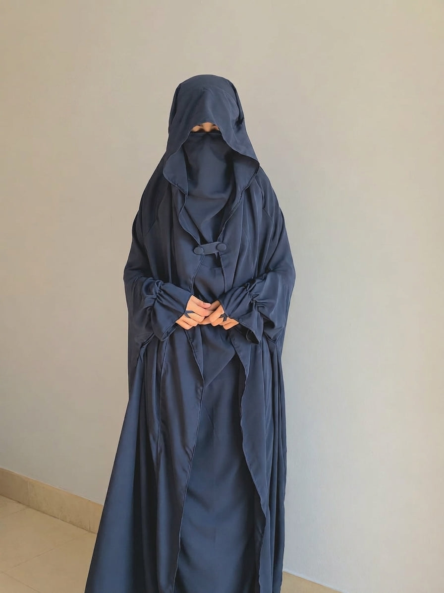  Saudi Jilbab Abaya saudi jilbab  Head to bottom [67 inch front] [72 inch back]  Suff peach nida