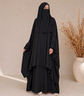 3-Piece Jilbab Abaya Set with Niqab & Skirt – Full Coverage Georgette | Free Size