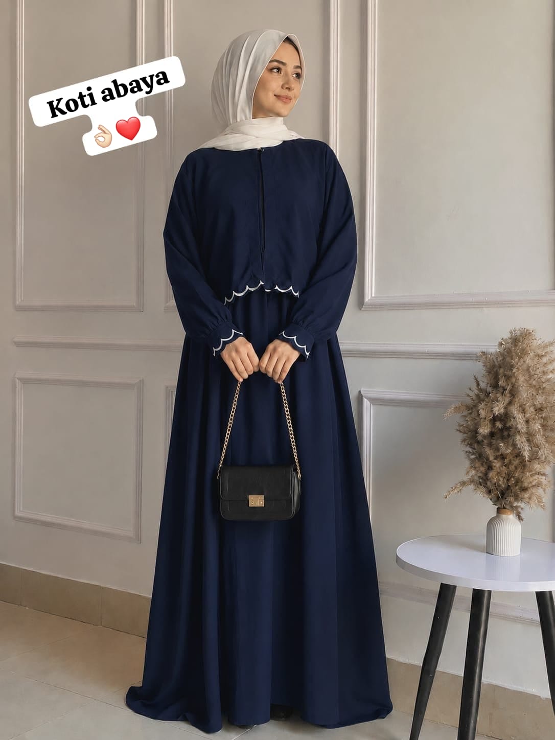 "2-Piece Coati Inner Abaya Set for Women – Peach Modest Wear | Stylish Short Coat Abaya with Flare Inner